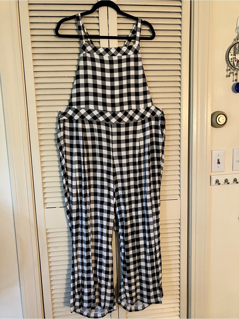 Torrid Size 1 SHORT (14-16) Retro Gingham Wide-Leg Stretch Crepe Jumpsuit NWT